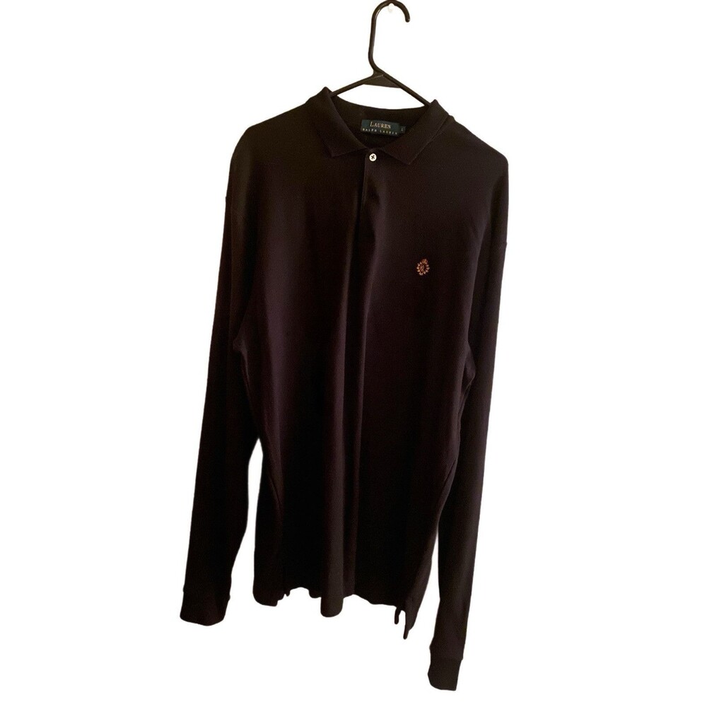 Vintage Lauren Ralph Lauren Black Long Sleeve Shirt Green Label Size L/T